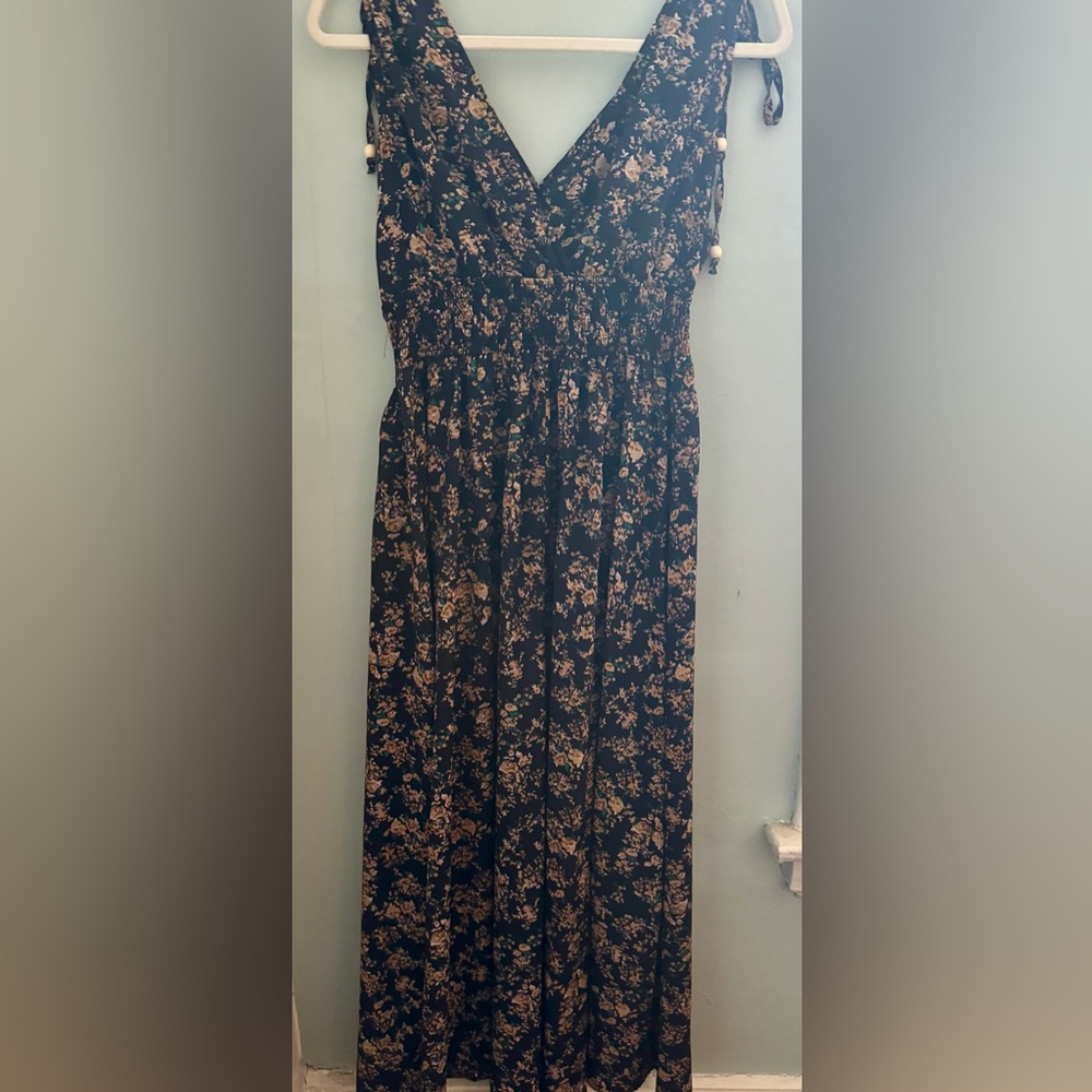 Cupshe Navy Floral Maxi Dress